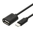 OTG-кабель USB AF - USB C 15см черный