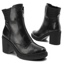 Čierne Členkové čižmy Marco Tozzi Elegantné Dámska obuv Výška vysoká