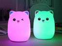 Nočná lampa pre deti led mačka mačiatko rgb diaľkové ovládanie Napájanie nabíjateľná batéria sieťové