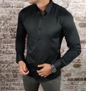 Klasyczna koszula slim fit czarna elegancka ESP06 - L Fason slim