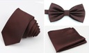 Комплект мужской галстук-бабочка+галстук+нагрудный платок, коричневый