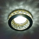 Круглый потолочный светильник из галогенного стекла и хрусталя золотого цвета, GU10