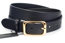 РЕМЕНЬ КОЖАНЫЙ ЖЕНСКИЙ 3 см КОЖАНЫЙ Черный с позолотой