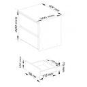 Nočný stolík CL2 biely-čierny lesk 40cm 2zásuvky AKD Hmotnosť (s balením) 11.1 kg