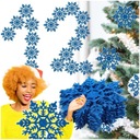 УКРАШЕНИЯ ДЛЯ РОЖДЕСТВЕНСКОЙ ЁЛКИ СИНИЙ НАБОР СНЕЖИНОК ВЕРНУТЫЕ КУЛОНЫ ОКНО ПУЗЫРЬ