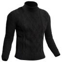 Мужской толстый теплый шерстяной свитер с высоким воротником