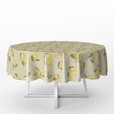 Скатерть ЗЕЛЕНЫЕ ЛИМОНЫ, КРУГЛАЯ, ТОЛСТАЯ, КРУГ 140 см