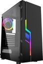 ЧЕРНЫЙ ИГРОВОЙ КОРПУС С ЦВЕТНОЙ ПОДСВЕТКОЙ RGB ВЕНТИЛЯТОР ОКНО ATX