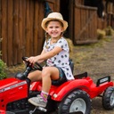 FALK Traktor Massey Ferguson Červený na pedále s prívesom od 3 rokov Farba Červená