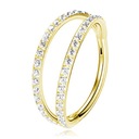 СЕРЬГИ-КОЛЬЦО ДВОЙНОЙ КЛИКЕР ЗОЛОТОЙ ТИТАН ЦИРКОНИЙ 1,2/12