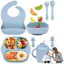 СИЛИКОНОВАЯ ДЕТСКАЯ ПОСУДА С ПРИСОСКОЙ 8 В 1