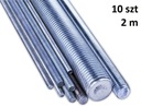 Стержень с резьбой М10х2000, оцинковка класс 4,8 DIN 976 - 10 шт.