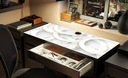 Коврик защитный для стола Ikea 105х50 белые кольца