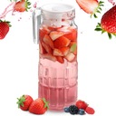 СТЕКЛЯННЫЙ КУВШИН ДЛЯ НАПИТКОВ ОБЪЕМОМ 1 Л, ВОДА, КРЫШКА