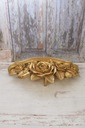 Zlatá konzola na stenu - Polica s ružami - Ruža Výška produktu 20 cm