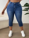 SHEIN NIEBIESKIE SPODNIE JEANSOWE 3/4 4XL 00867 Rozmiar 4XL