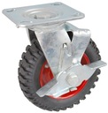 Усиленные промышленные колеса, 200 мм, поворотные тормоза.