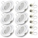 Oprawa halogen biała regulowana oczko Led + żarówka LED GU10 7W neutralna