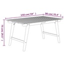 vidaXL Záhradný stôl, 150x90x75 cm, masívne akáciové drevo EAN (GTIN) 8720845754358