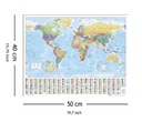 Политическая карта мира и флаги - постер 50х40 см