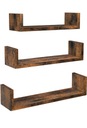 НАБОР ПОДВЕСНЫХ ПОЛОК ИЗ 3 ПРЕДМЕТОВ 40 x 10 см КОРИЧНЕВЫЙ РУСТИК