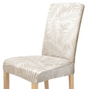 POKROWIEC NA KRZESŁO LIŚCIE PALMY SZARY BEŻ WZORY