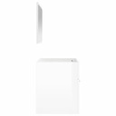 vidaXL Kúpeľňová skrinka so zrkadlom, biela s leskom Výška nábytku 1 cm