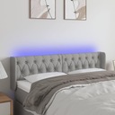 Zagłówek do łóżka z LED, jasnoszary, 147x16x78/88 cm, tkanina Kształt wzoru prostokąty