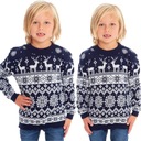 SWETER ŚWIĄTECZNY DZIECKO NORWESKI GRANATOWY 11/12 LAT