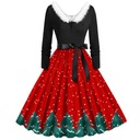 Maxi šaty S Výstrihom V A Elegantné Kožušinové Povrchová úprava Na Vianoce Dominujúci materiál polyester