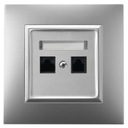 ИНТЕРНЕТ-РОЗЕТКА RJ45 2X ARIA, СЕРЕБРЯНАЯ