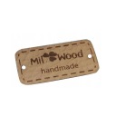 Metka ekoskóra 35x18 logo/napis handmade 30szt