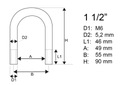 Cybant okrúhly objímka M6 s maticami a podložkami 49/90 1 1/2&quot; Kód výrobcu CB.6.49