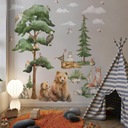 Nálepky na stenu pre deti Les Zvieratá Forest Téma Detská Rastlinné motívy Zvierací motív