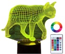 Ночник Cat Kitten 7 цветов 3D LED Имя