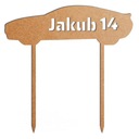 Серый топпер с номером автомобиля, украшение для торта