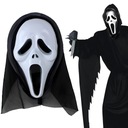 МАСКА КРИК С КАПЮШОНОМ белый костюм УЖАС СТРАХ КРИК НА ХЭЛЛОУИН