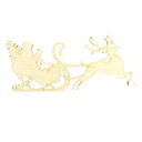 Новогоднее украшение Деревянные сани со звездами Деда Мороза из фанеры для декупажа