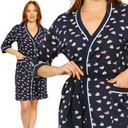 ЖЕНСКИЙ ТОНКИЙ ХЛОПКОВЫЙ ХАЛАТ С ЗАВЯЗКОЙ РОЗОЙ С КАРМАНОМ