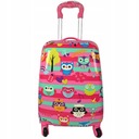 ДЕТСКИЙ ЧЕМОДАН РОЗОВЫЕ СОВЫ РУЧНАЯ БАГАЖНАЯ СУМКА 4 КОЛЕСА