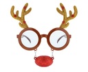 Рождественские очки Олень с носом и рогами