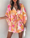 Šaty Letná pláž Mini dámske šaty Boho n Dominujúca farba viacfarebná