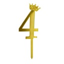ТОПЕР ДЛЯ ТОРТА ЗОЛОТОЕ ЗЕРКАЛО НОМЕРА + БЛЕСКНАЯ КОРОНА