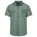 KOSZULA MĘSKA GŁADKA Z KIESZENIAMI NA GUZIKI NA ZAMEK - OLIWKOWA - M