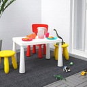 IKEA MAMMUT Konferenčný stolík biely + 3 detské stoličky Šírka nábytku 55 cm