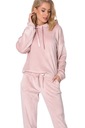 Dámske pyžamo/komplet ALEXIS z velúru *L* ružové Dl'žka nohavíc dlhá
