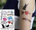 Съемная временная татуировка с замком, котенок, потрясающий MIX