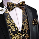 M L Золотой жилет, черный галстук-бабочка, элегантный галстук-бабочка к костюму