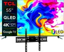 TCL QLED TV 55 дюймов 55C645 4K Smart TV + регулируемый кронштейн 32–75 дюймов