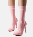 Ružové ponožkové čižmy na podpätku 372-113 20766 veľkosť 36